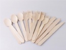 Wooden disposable knife, fork and spoon