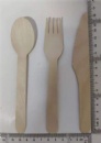 Wooden disposable knife, fork and spoon